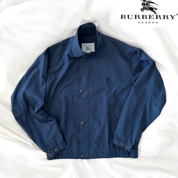 Burberry バーバリー スイングトップ ナイロンジャケット ネイビー L ブルゾン 古着 90s