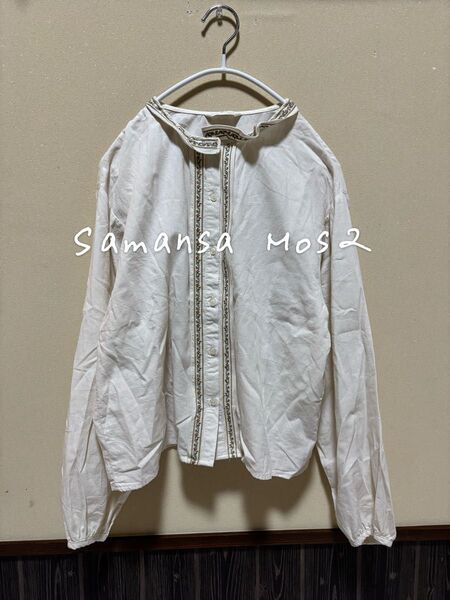 SM2 サマンサモスモス エヘカソポ ehka sopo スタンド 花柄 刺繍 ブラウス シャツ