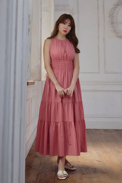 herlipto Riviera Bow Tiered Long Dress