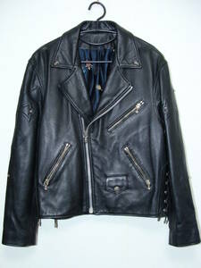 A&Ge- and ji-* silver SV 925 leather back Cross leather double rider's jacket blouson 