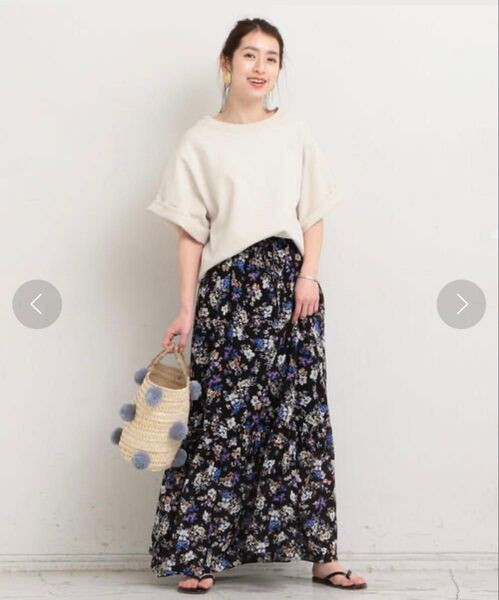 BEAUTY&YOUTH UNITED ARROWS フラワープリントギャザーマキシスカート