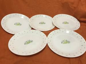 【中古】コレール☆Corelle☆ハーブカントリー☆約21.5㌢プレート☆5枚