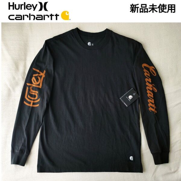 【新品未使用】Hurley Carhartt ハーレー カーハート コラボ ロンT ロンティー 長袖Tシャツ S(日本メンズM)黒