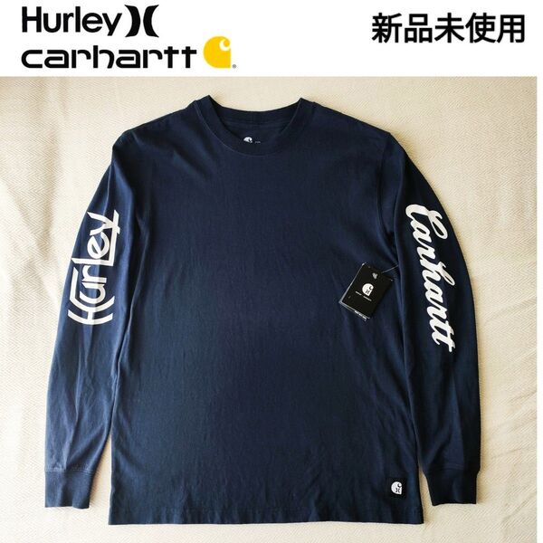 【新品未使用】Hurley Carhartt ハーレー カーハート コラボ ロンT ロンティー 長袖Tシャツ S(日本メンズM)紺