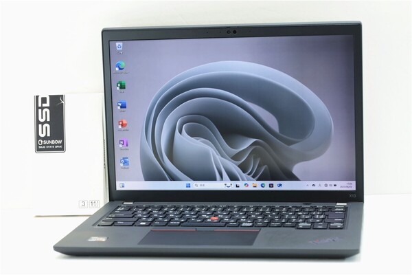 年式2022 13.3型 Lenovo ThinkPad X13 Gen2 8GB Ryzen 5 5650U 6コア/12スレッド NVMe SSD256GB カメラ ノートパソコン Windows11 16069F