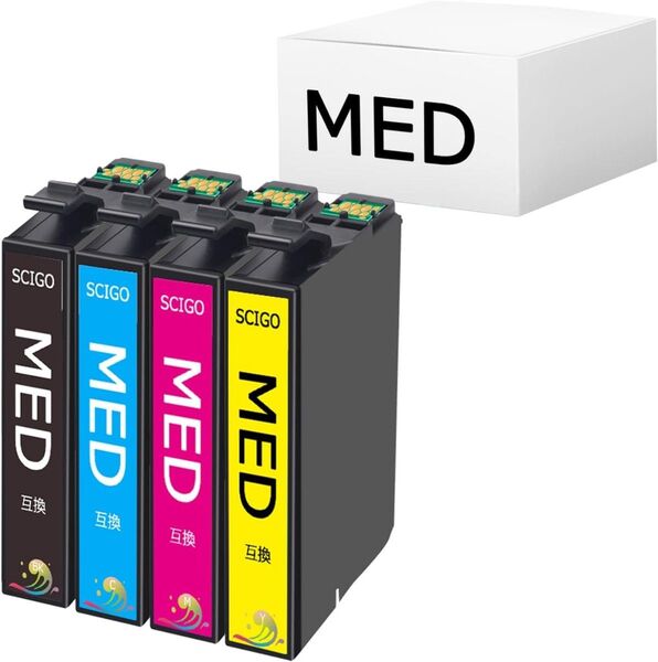 エプソン MED-4CL 4色セット 互換インクカートリッジ EPSON メダマヤキ EW-056A EW-456A 残量表示