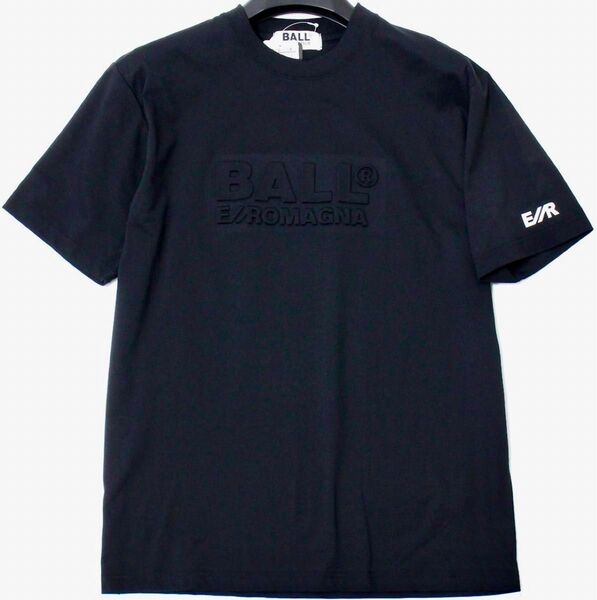 BALL イタリアブランド エンボス加工 吸汗速乾 半袖 Tシャツ 黒 メンズM
