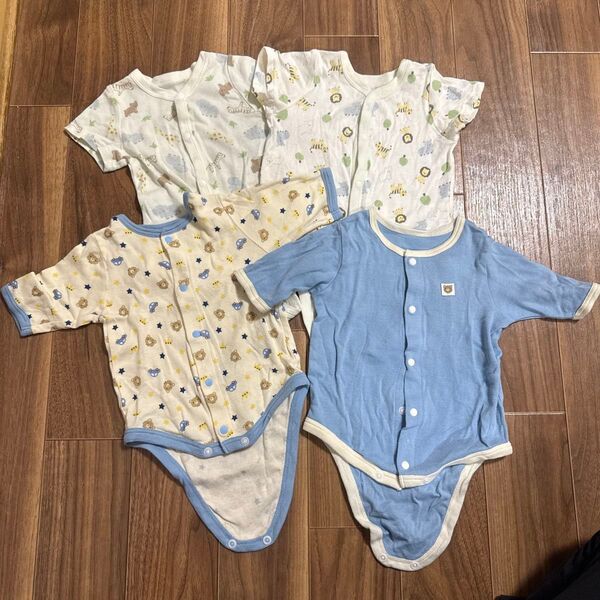 【美品】新生児 肌着 半袖 ロンパス ロンパース 長袖 ベビー 綿100