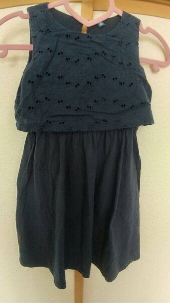 UNIQLO(ユニクロ)キッズ ノースリーブワンピース ネイビー 130cm
