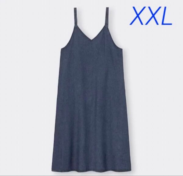 新品未使用 XXL ロングワンピース 綿 コットン ジーユー キャミワンピ ワンピース ノースリーブ キャミソールワンピース GU