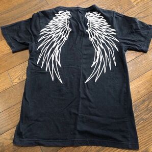 denim salon Tシャツ インディアン プリント ブラック L 総刺繍 インディアン 翼 羽 柄