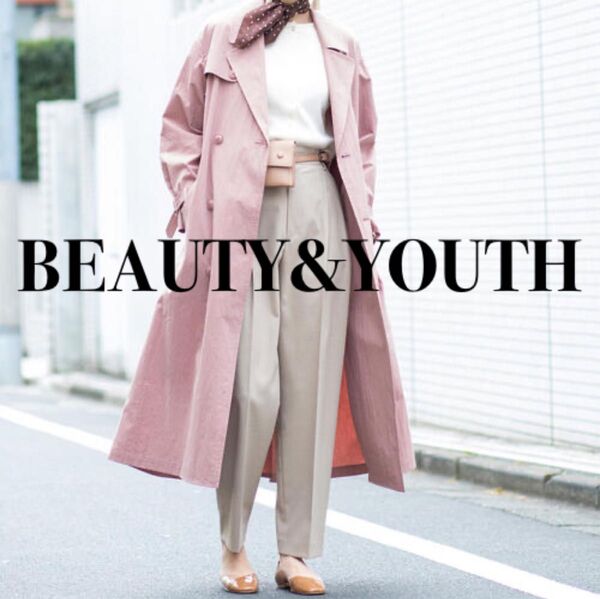 BEAUTY&YOUTH UNITED ARROWS テーパードパンツ スラックス タック ゆったり M 通勤 オフィス ベージュ