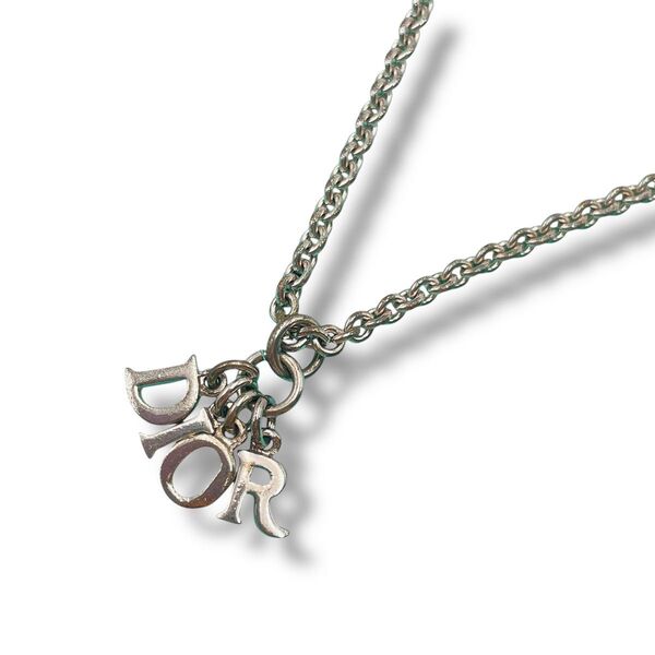 【美品】Dior クリスチャンディオール ネックレス シルバー ロゴ 刻印有り ペンダント