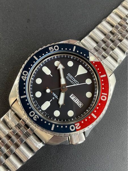 美品 箱 本革ベルト付き 7548-700B ペプシベゼル SEIKO ダイバー 1983年11月製造品