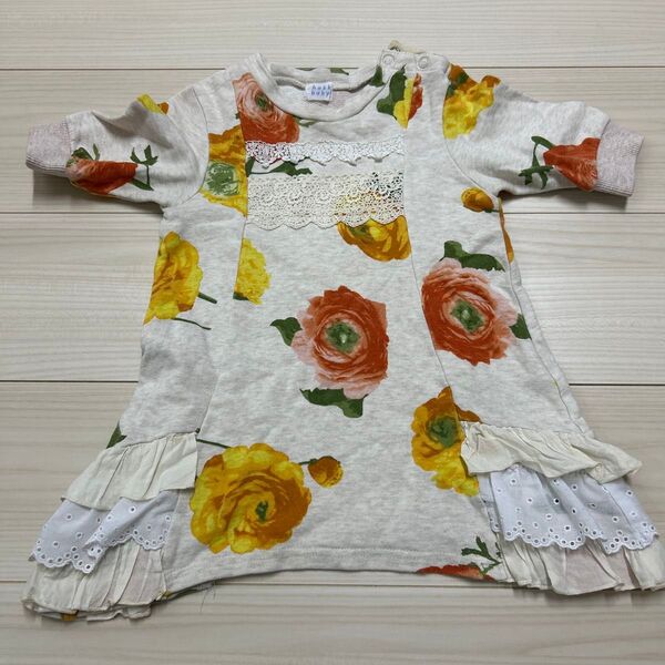 キッズ子ども女の子ベビーワンピース90センチ ハッカベビー 子供服 ベビー服 花柄