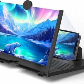 スマホ拡大鏡ホルダー スマホ拡大スクリーン 360°回転可能 目の保護 拡大鏡