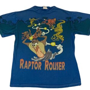 ★USA製 タズマニアンデビル Tシャツ RAPTOR ROUSER ブルー ★z3251
