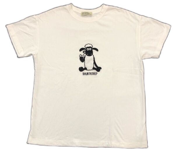 ★ひつじのショーン Tシャツ レディース オフホワイト LLサイズ★Z3183