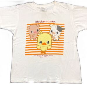 ★チキンラーメン ひよこちゃん フレンズ Tシャツ ホワイト レディース Mサイズ★Z3184
