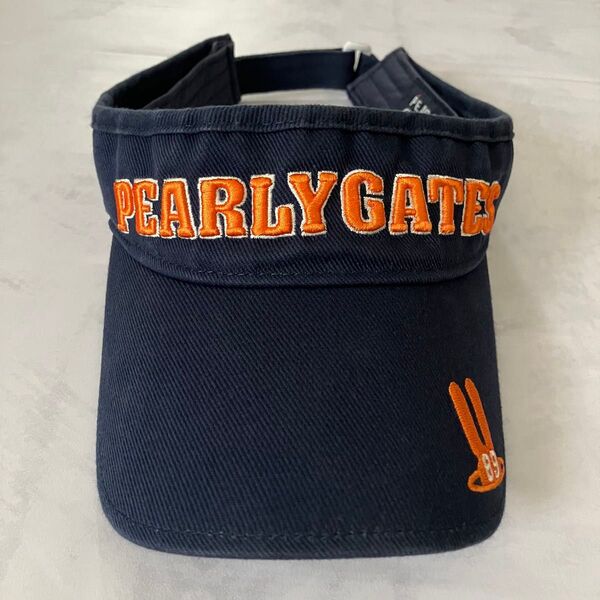 パーリーゲーツ PEARLY GATES サンバイザー ネイビー ゴルフウェア 帽子 男女兼用 フリーサイズ