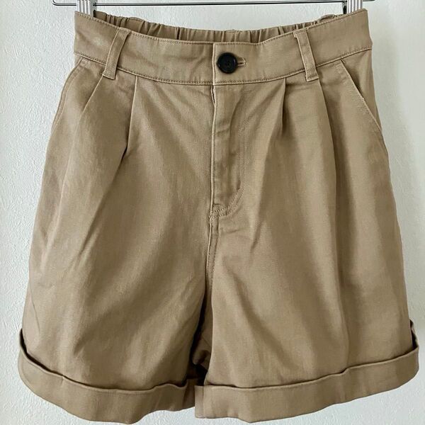 【最終価格】ハニーズ honeys ショートパンツ キュロット Lサイズ ベージュ/薄茶 ロールアップ