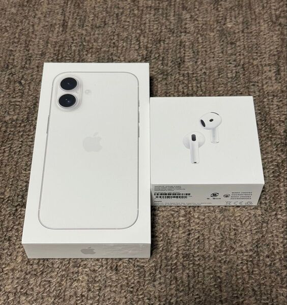 新品 未開封 iPhone16 128 ブラック SIMフリー AirPods 4 アクティブノイズキャンセリング搭載