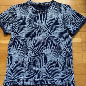 Evolution Tシャツ ヤシの木柄 ネイビー メンズ Mサイズ