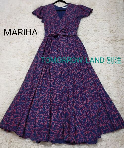 MARIHA マドモアゼルのドレス カシュクール 袖フレア 柄物 プリント 花 フラワー デザイン ワンピース トゥモローランド