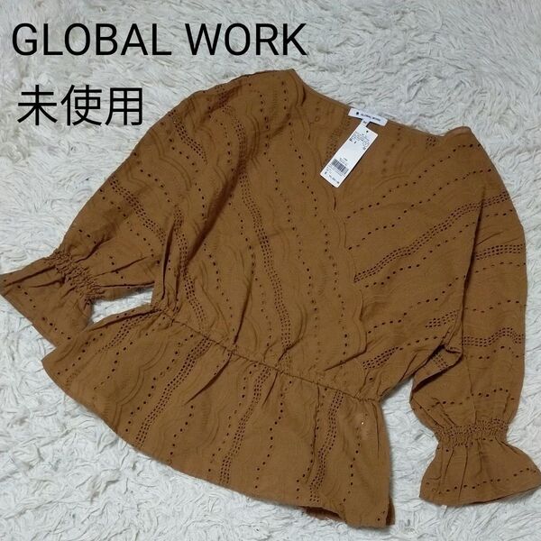 GLOBAL WORK グローバルワーク スカラップレースブラウス トップス M 新品 綿 コットン 夏 秋 ブラウス