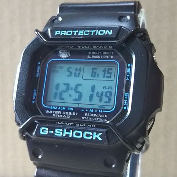 新品ガード付 CASIO G-SHOCK GW-M5610BA 電波 ソーラー デジタル 腕時計 メンズ ブラック ブルー