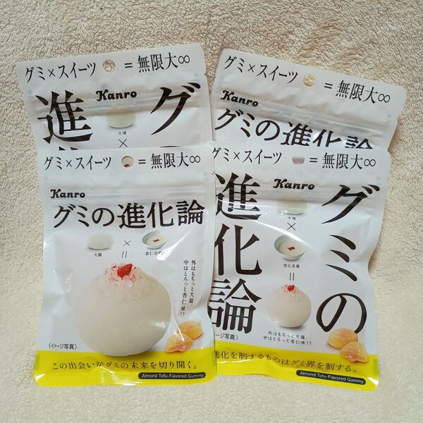 KANRO グミの進化論 大福×杏仁豆腐 54g 4袋セット カンロ グミ スイーツ グミの未来 杏仁味