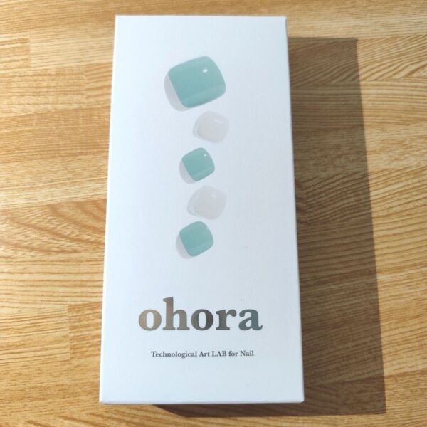 ohora オホーラ フットネイル 足 セミキュア ジェルネイル シート シール グリーン 緑 ホワイト 白 シンプル