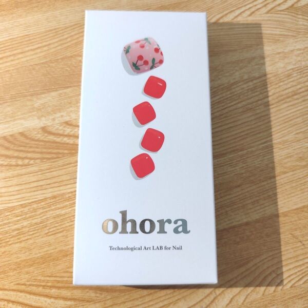 ohora オホーラ フットネイル 足 セミキュア ジェルネイル シート シール 赤 レッド さくらんぼ 果物柄