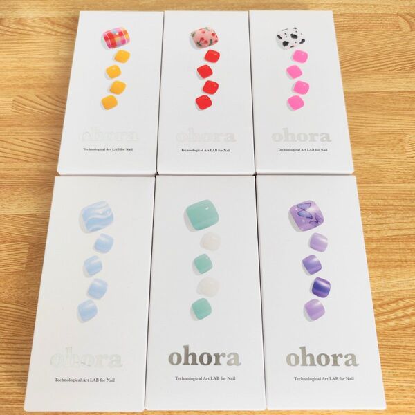 ohora オホーラ フットネイル 足 セミキュア ジェルネイル シート シール 6種類 セット