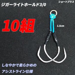 アシストフック ジガーライトホールド3/0 ショートプラス ライトジギング スロージギング カンパチ ハマチ ブリ ヒラマサ