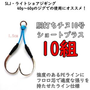 アシストフック 胴打ちチヌ ショートプラス SLJ ライトショアジギング 真鯛 イサキ