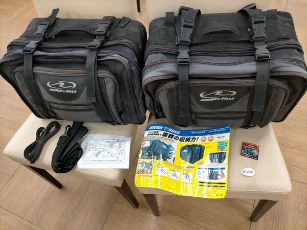 〔ROUGH&ROAD〕 RR5632 ロードサイドバッグ 容量:54〜72L レインカバー付き ラフ&ロード 【バイク用品】