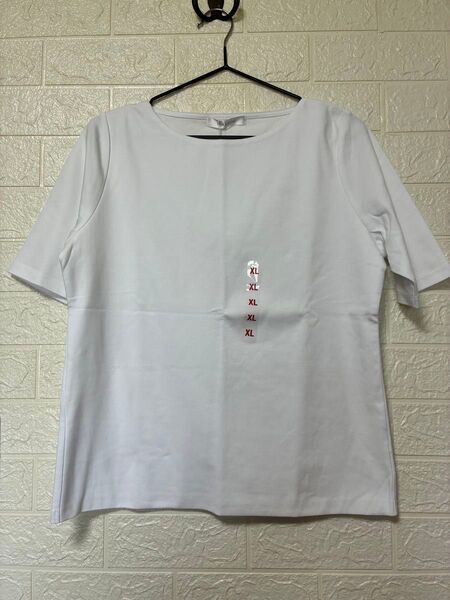 新品未使用 レディース ドゥクラッセ Tシャツ XL 半袖 白 L