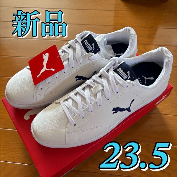 新品未使用PUMA プーマ スマッシュ キャット L スニーカー レディース白シューズ ホワイト靴23.5cm