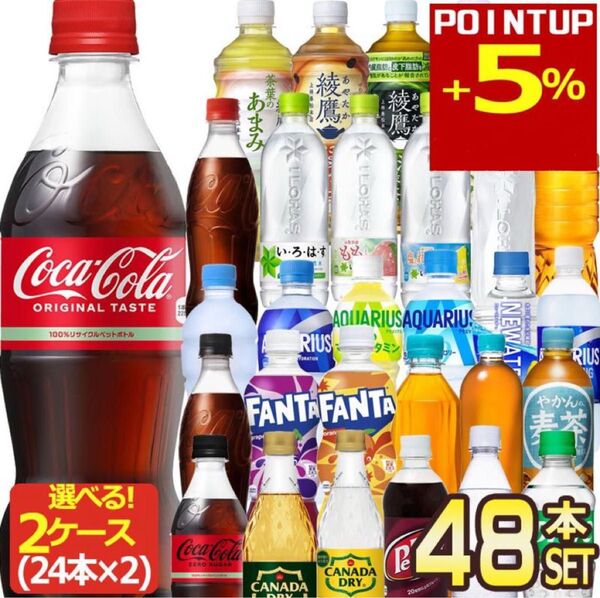 500mlペットボトル飲料 48本セット(24本×2ケース)