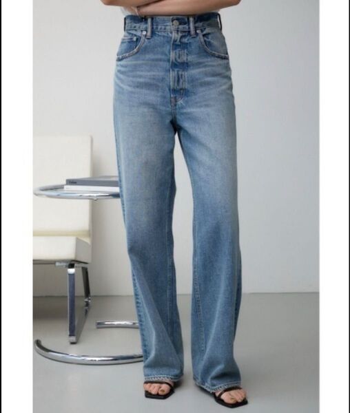 Azul by moussy ハイウエストワイドデニム ワイドパンツ デニムパンツ ライトブルー Mサイズ アズールバイマウジー