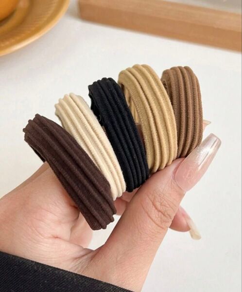 シームレス ヘアゴム シュシュ 髪飾り 髪留め ヘアアクセ ヘアアクセサリー オシャレ 韓国 5個セット 跡がつきにくい リブ