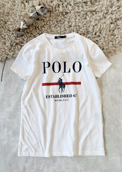 POLO RALPH LAUREN(ポロ ラルフローレン)ロゴプリント Tシャツ 白 半袖