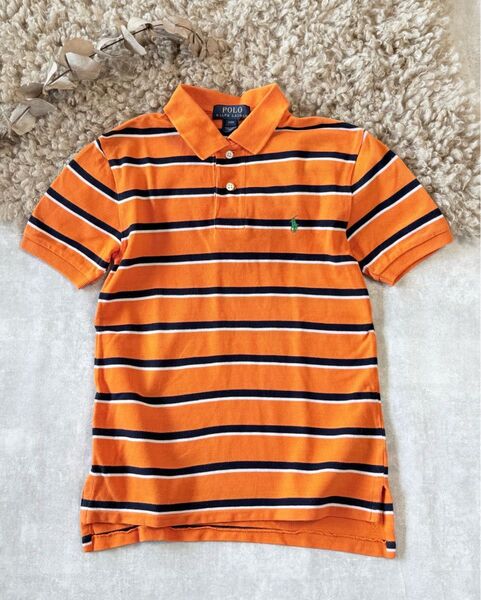 POLO RALPH LAUREN ボーダーポロシャツ(キッズS/8) ポロラルフローレン 半袖ポロシャツ 130