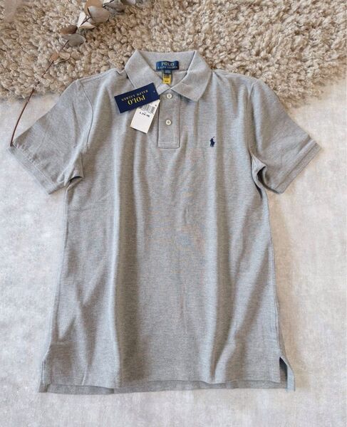新品タグ付き POLO RALPH LAUREN ポロラルフローレン ポロシャツ グレー Lサイズ(14-16)