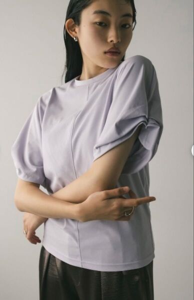 STYLEMIXER ダブルタックスリーブT L/PUR FREE スタミキ パープル 半袖トップス Tシャツ