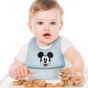 ディズニー ミッキーマウス Disney ミッキー ベビー用シリコンよだれかけ シリコンスタイ ベビービブ シリコンビブ