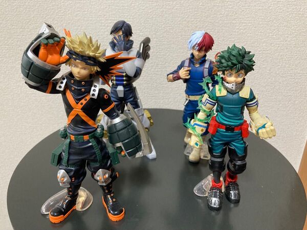 【開封済み、外箱無し】 僕のヒーローアカデミア 一番くじ フィギュア 緑谷出久 爆豪勝己 轟焦凍 飯田天哉フィギュア4点セット