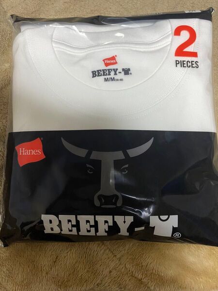 ヘインズ ビーフィー 白t M 2枚 Tシャツ BEEFY-T 半袖 Hanes ヘインズ