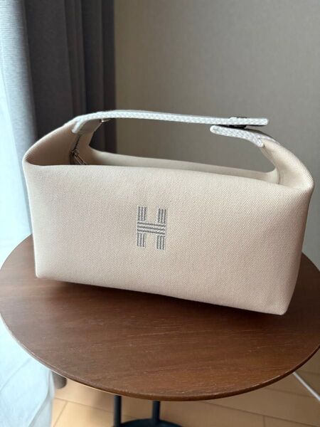 新品未使用 HERMES エルメス ポーチバッグ ブリッドアブラック PMナチュラルベージュ